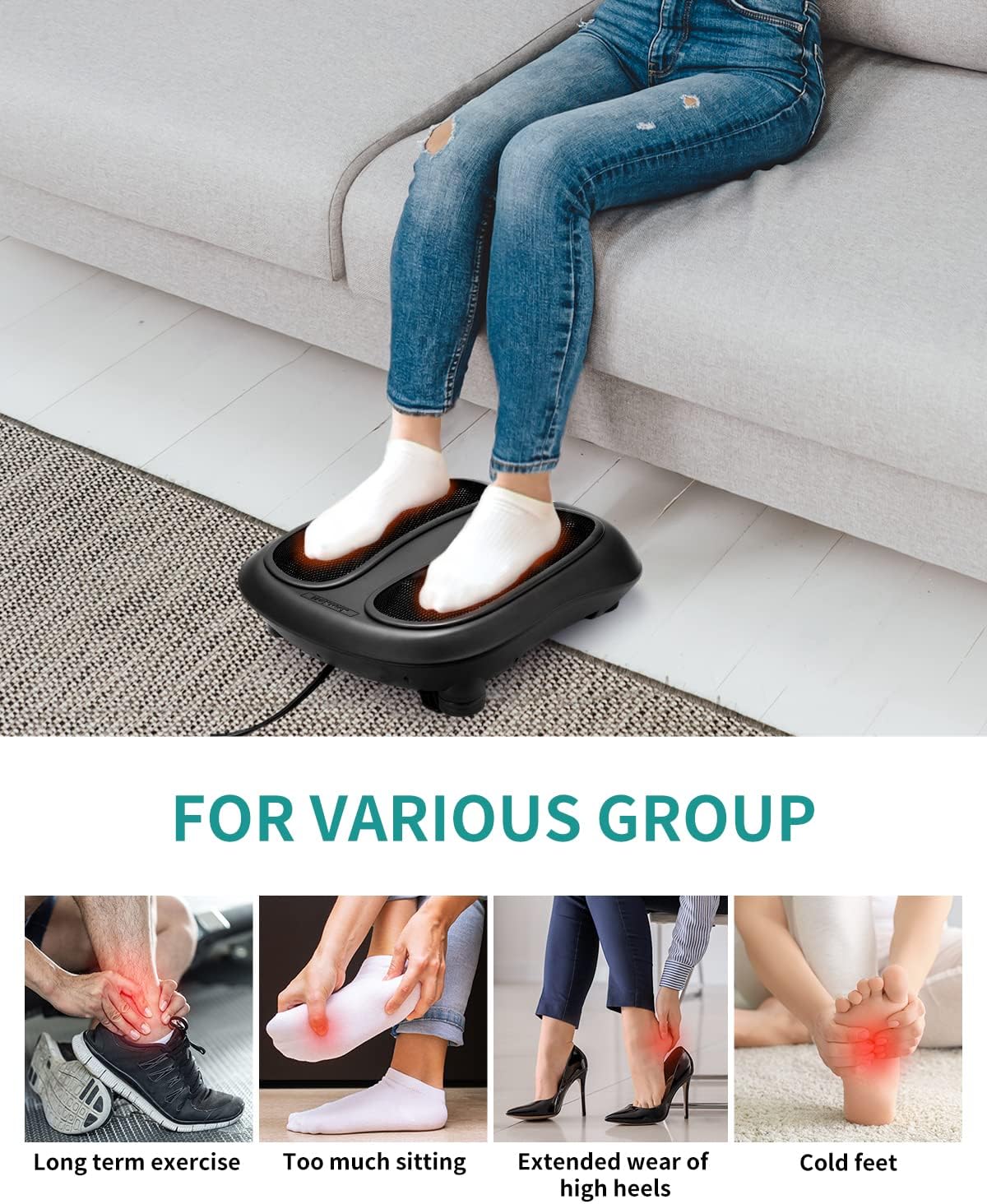 Premium Foot Massager with Heat for Guaranteed Foot Pain Relief